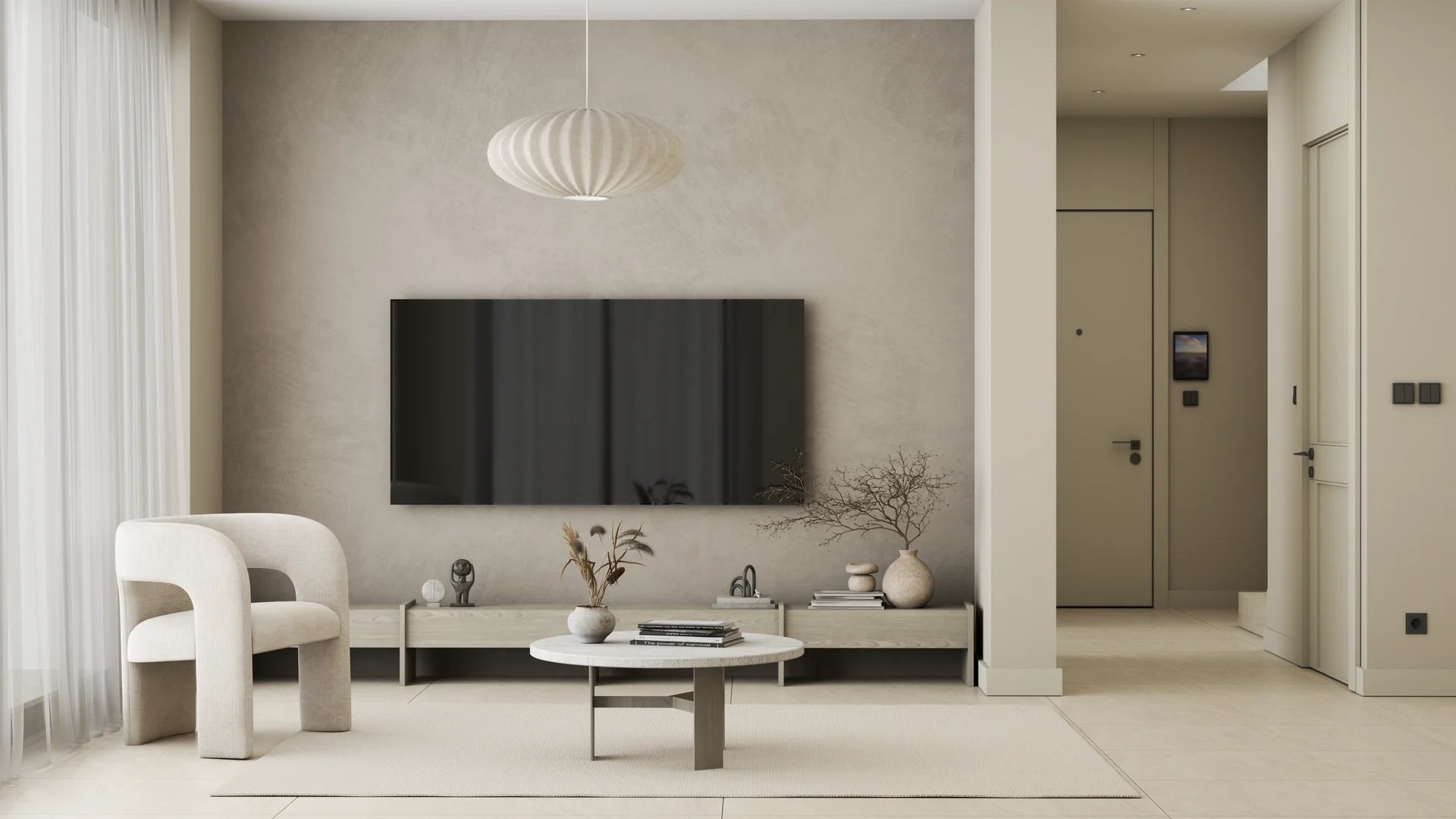 Tek yaşam alanı Tek Villa iç mekânı