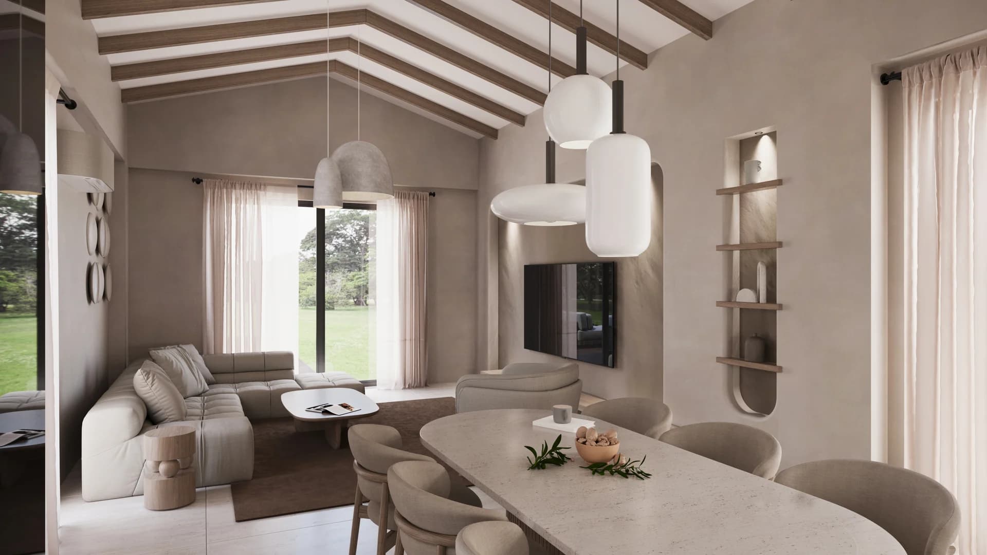 U tipi yaşam alanı U Villa iç mekânı