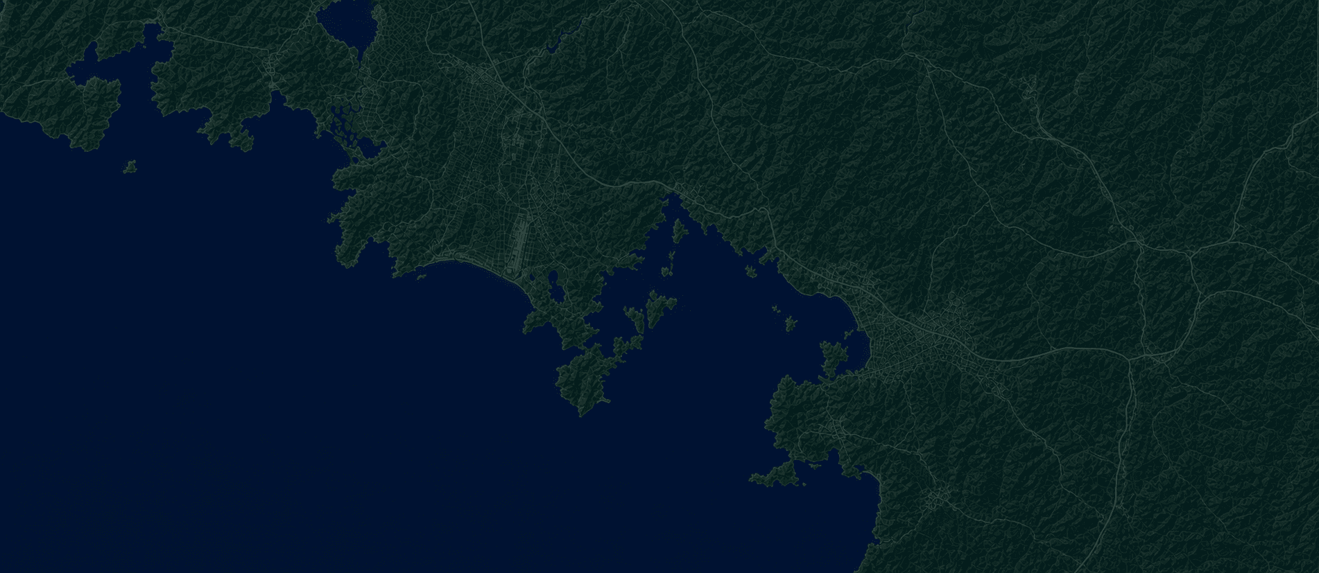 Dalyan, Dalaman, Göcek, Fethiye ve Ölüdeniz çevresinin stilize haritası